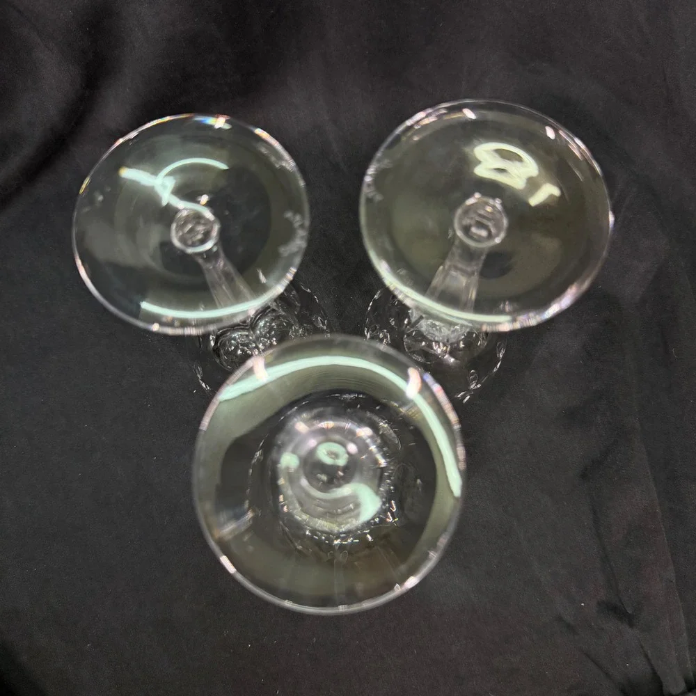 Atlantis Crystal Chartres Wine Glasses Set of 3 Cut Lead Crystal Portugal 6.75in